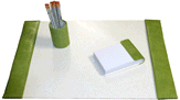 Apple Green Croco Three Piece Desk Blotter Set