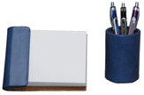 Two Piece Crocodile Leather Desk Set