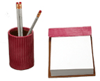 Crocodile Leather Pink Desk Sets