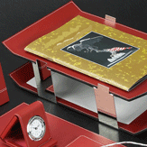 Red Leather Document Tray