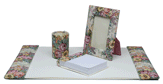 Elegant 15" X 22" Fabric 4 Piece Desk Pad Set