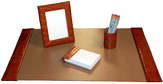 Four Piece 20" x 30" Croco Leather Desk Pad Set
