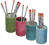 Genuine Leather Croco-Embossed Pencil Cups