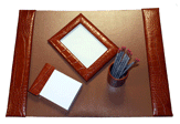 18" x 24" Reptile Grain Leather Blotter Set